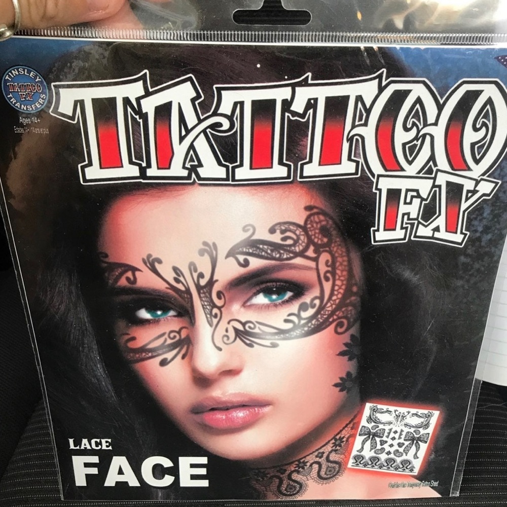 Tinsley Transfers Temporarily Tattoo FX Lace Face  tattoos NWT